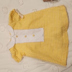 FOQUE GIRLS YELLOW COTTON DRESS
